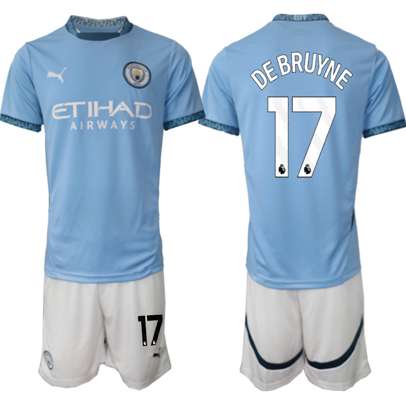 Men 2024-2025 Club Manchester City home blue #17 Soccer Jersey